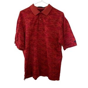 Vintage Jantzen Men’s Tropical Polo Shirt Size Medium Rust Cotton Vacation